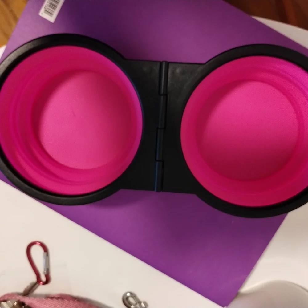 Collapsible double pet bowl